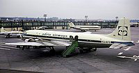 De (ex PH-DFK) YU-AFE op London Gatwick in 1966