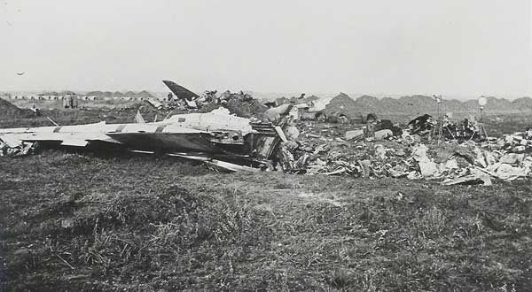 de wrakstukken op Schiphol